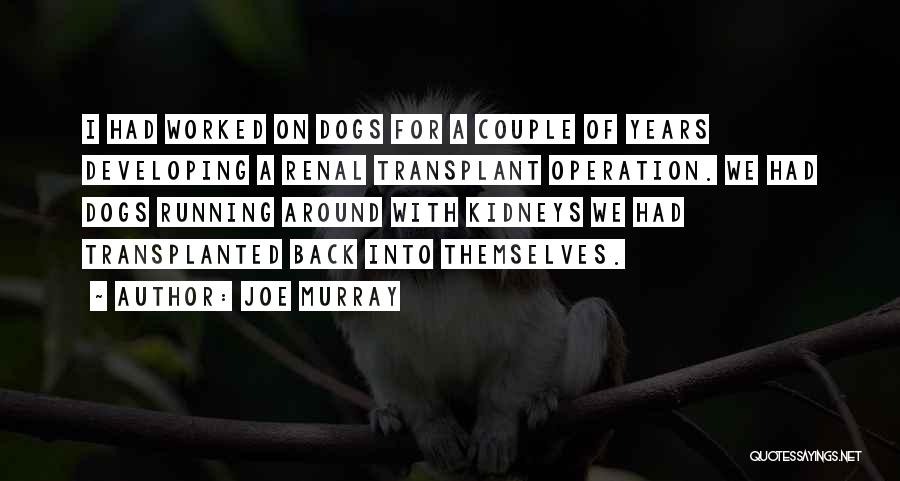Joe Murray Quotes: I Had Worked On Dogs For A Couple Of Years Developing A Renal Transplant Operation. We Had Dogs Running Around