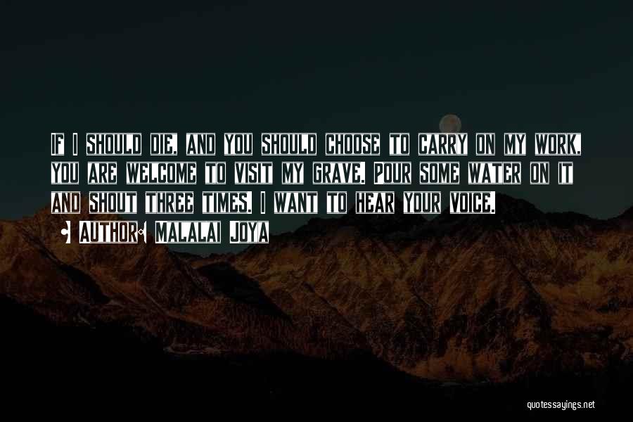 Malalai Joya Quotes: If I Should Die, And You Should Choose To Carry On My Work, You Are Welcome To Visit My Grave.