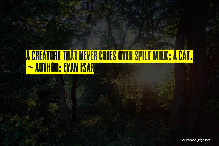 Evan Esar Quotes: A Creature That Never Cries Over Spilt Milk: A Cat.
