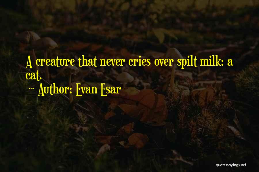 Evan Esar Quotes: A Creature That Never Cries Over Spilt Milk: A Cat.