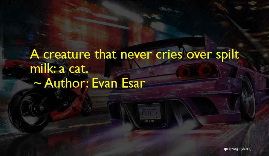 Evan Esar Quotes: A Creature That Never Cries Over Spilt Milk: A Cat.