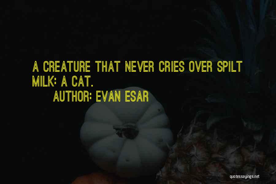 Evan Esar Quotes: A Creature That Never Cries Over Spilt Milk: A Cat.