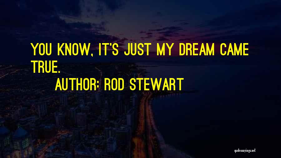 Rod Stewart Quotes: You Know, It's Just My Dream Came True.