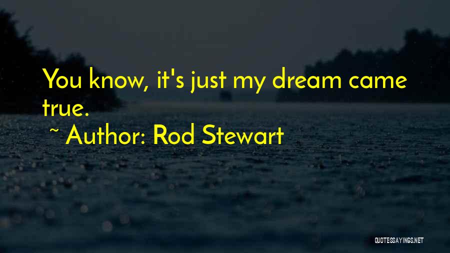 Rod Stewart Quotes: You Know, It's Just My Dream Came True.