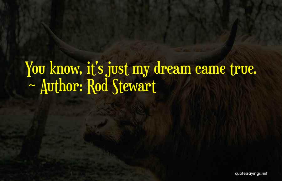 Rod Stewart Quotes: You Know, It's Just My Dream Came True.