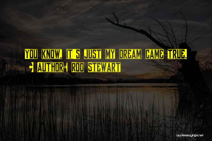 Rod Stewart Quotes: You Know, It's Just My Dream Came True.