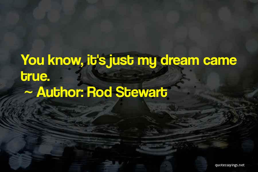 Rod Stewart Quotes: You Know, It's Just My Dream Came True.