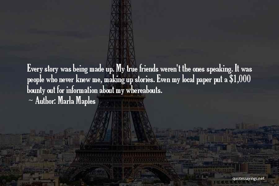Marla Maples Quotes: Every Story Was Being Made Up. My True Friends Weren't The Ones Speaking. It Was People Who Never Knew Me,