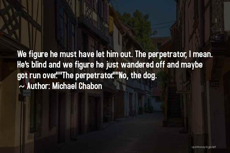 Michael Chabon Quotes: We Figure He Must Have Let Him Out. The Perpetrator, I Mean. He's Blind And We Figure He Just Wandered