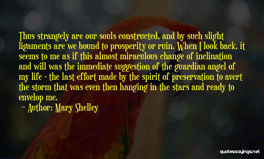 Mary Shelley Quotes: Thus Strangely Are Our Souls Constructed, And By Such Slight Ligaments Are We Bound To Prosperity Or Ruin. When I