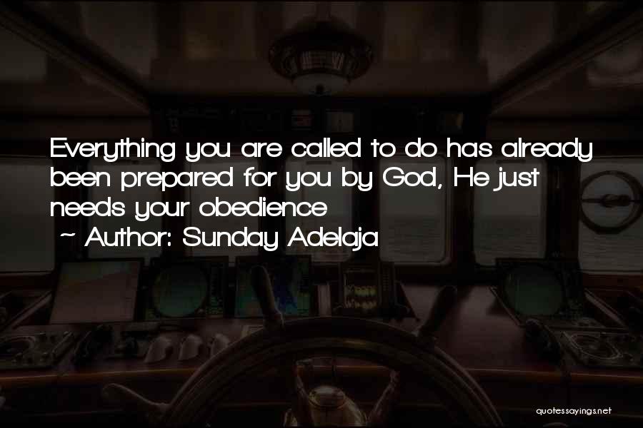 Sunday Adelaja Quotes: Everything You Are Called To Do Has Already Been Prepared For You By God, He Just Needs Your Obedience