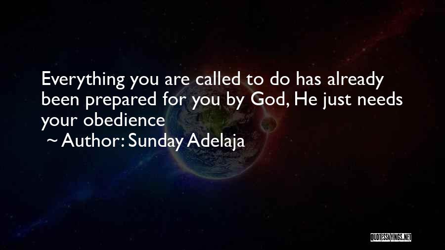 Sunday Adelaja Quotes: Everything You Are Called To Do Has Already Been Prepared For You By God, He Just Needs Your Obedience