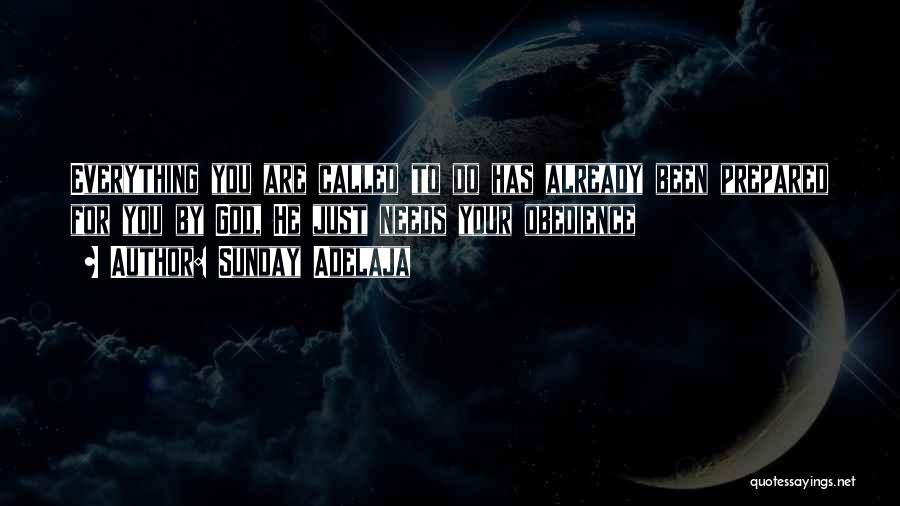 Sunday Adelaja Quotes: Everything You Are Called To Do Has Already Been Prepared For You By God, He Just Needs Your Obedience