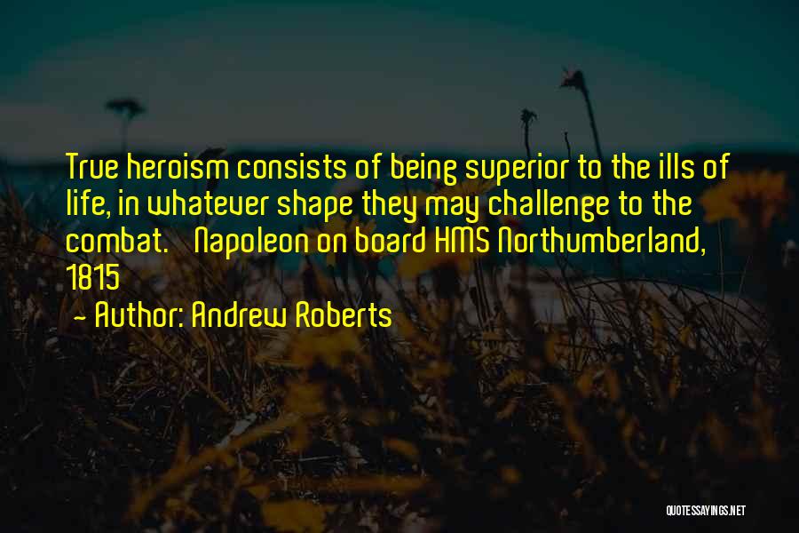 Andrew Roberts Quotes: True Heroism Consists Of Being Superior To The Ills Of Life, In Whatever Shape They May Challenge To The Combat.'