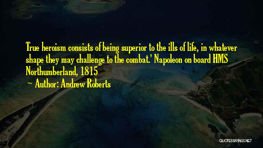 Andrew Roberts Quotes: True Heroism Consists Of Being Superior To The Ills Of Life, In Whatever Shape They May Challenge To The Combat.'