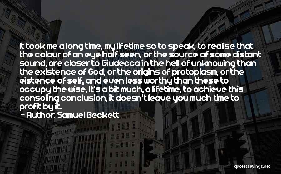 Samuel Beckett Quotes: It Took Me A Long Time, My Lifetime So To Speak, To Realise That The Colour Of An Eye Half