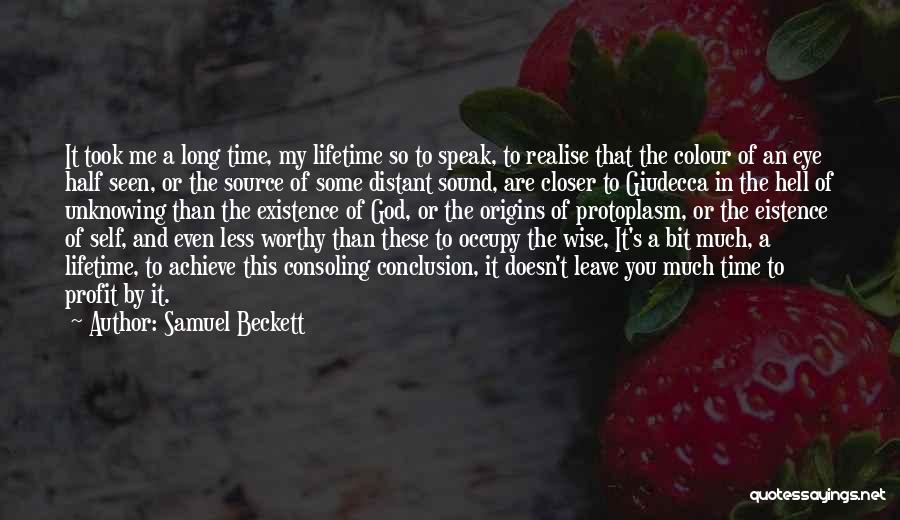 Samuel Beckett Quotes: It Took Me A Long Time, My Lifetime So To Speak, To Realise That The Colour Of An Eye Half