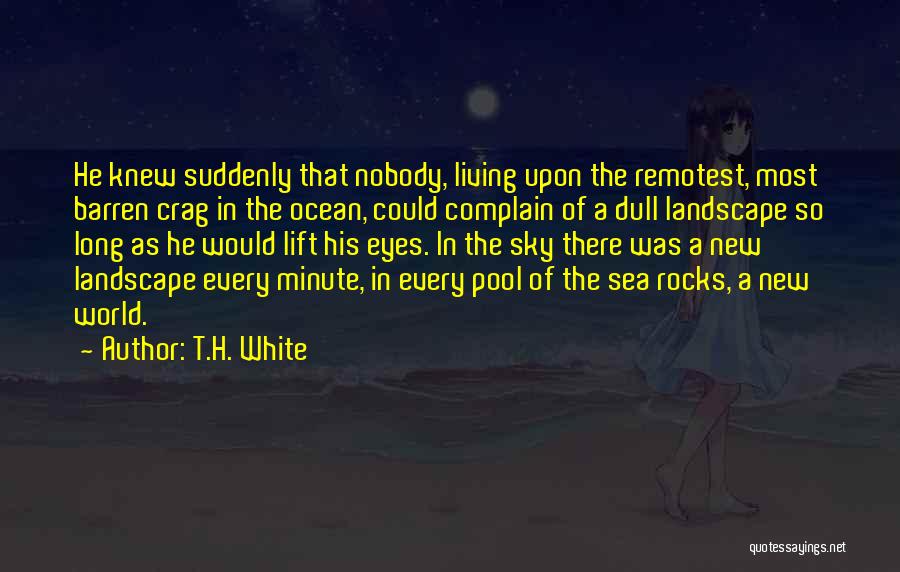 T.H. White Quotes: He Knew Suddenly That Nobody, Living Upon The Remotest, Most Barren Crag In The Ocean, Could Complain Of A Dull