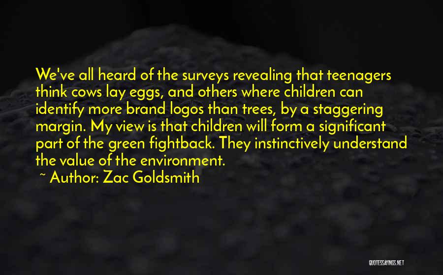 Zac Goldsmith Quotes: We've All Heard Of The Surveys Revealing That Teenagers Think Cows Lay Eggs, And Others Where Children Can Identify More