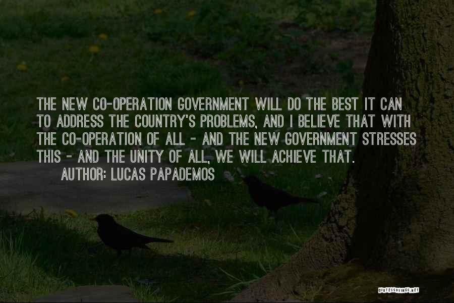 Lucas Papademos Quotes: The New Co-operation Government Will Do The Best It Can To Address The Country's Problems, And I Believe That With