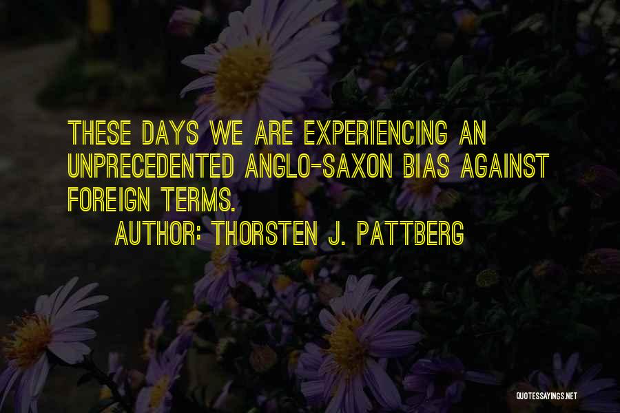 Thorsten J. Pattberg Quotes: These Days We Are Experiencing An Unprecedented Anglo-saxon Bias Against Foreign Terms.