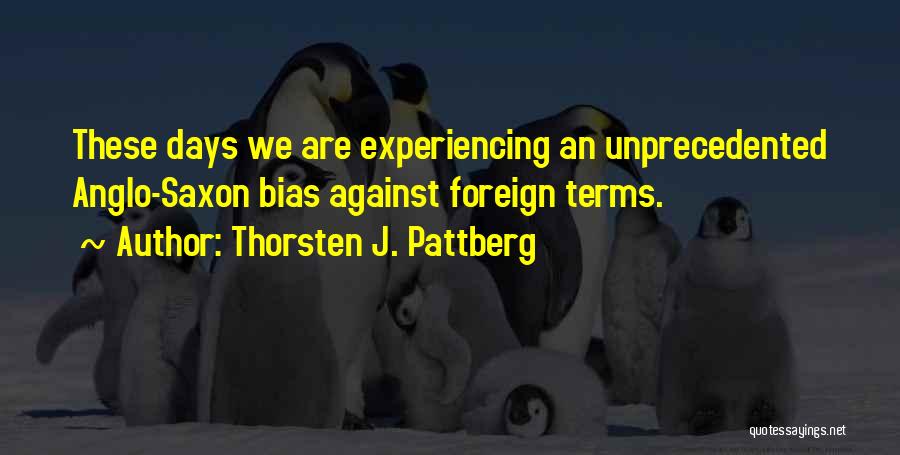 Thorsten J. Pattberg Quotes: These Days We Are Experiencing An Unprecedented Anglo-saxon Bias Against Foreign Terms.