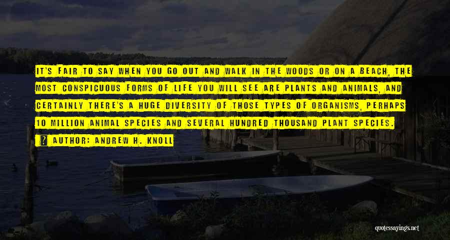 Andrew H. Knoll Quotes: It's Fair To Say When You Go Out And Walk In The Woods Or On A Beach, The Most Conspicuous