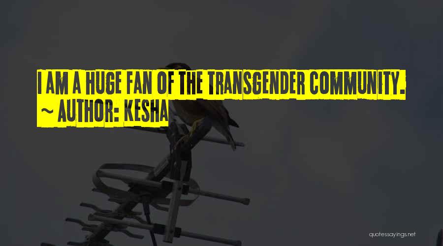 Kesha Quotes: I Am A Huge Fan Of The Transgender Community.