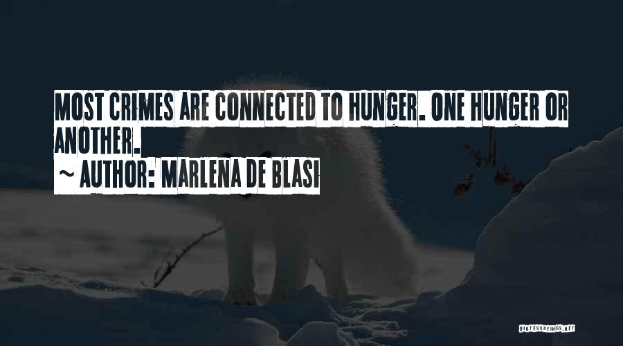 Marlena De Blasi Quotes: Most Crimes Are Connected To Hunger. One Hunger Or Another.