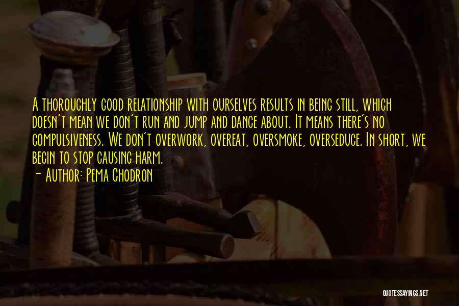 Pema Chodron Quotes: A Thoroughly Good Relationship With Ourselves Results In Being Still, Which Doesn't Mean We Don't Run And Jump And Dance