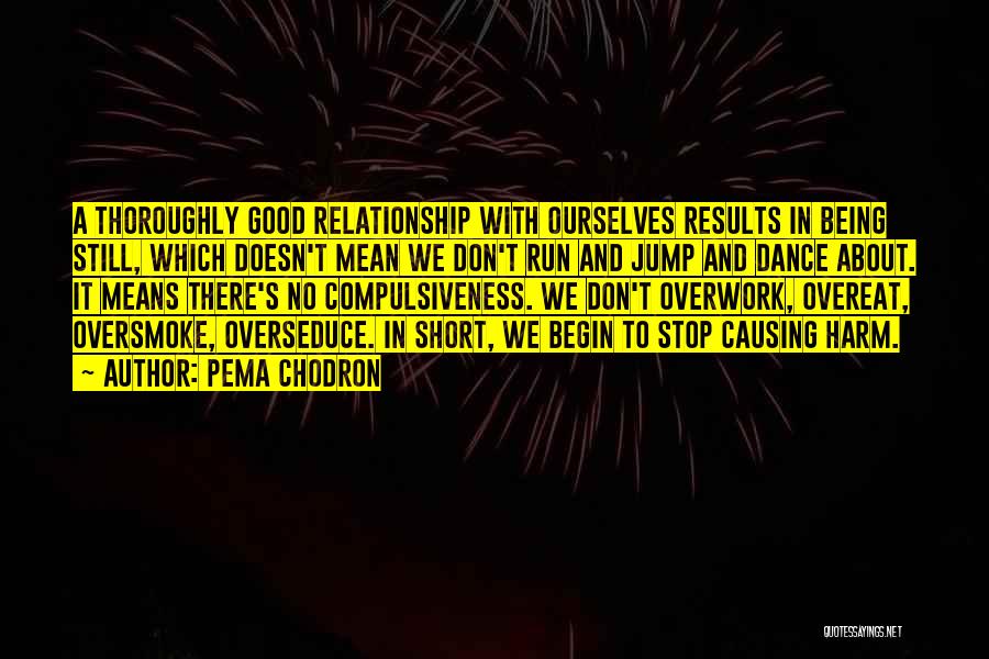 Pema Chodron Quotes: A Thoroughly Good Relationship With Ourselves Results In Being Still, Which Doesn't Mean We Don't Run And Jump And Dance