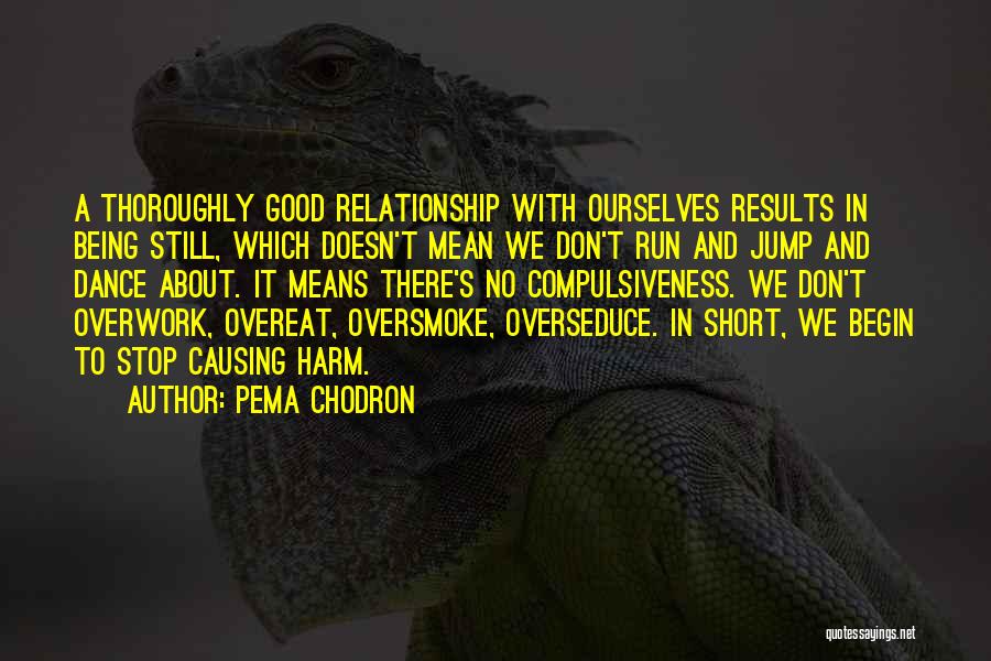 Pema Chodron Quotes: A Thoroughly Good Relationship With Ourselves Results In Being Still, Which Doesn't Mean We Don't Run And Jump And Dance