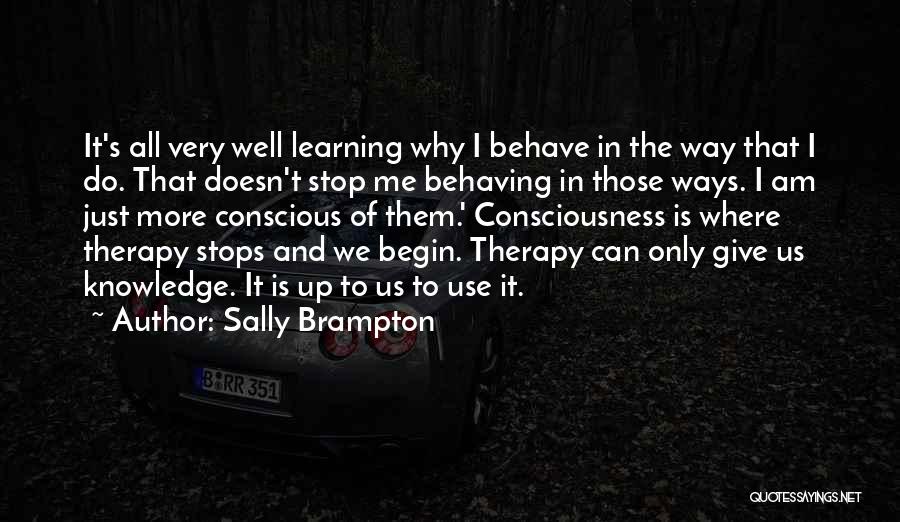 Sally Brampton Quotes: It's All Very Well Learning Why I Behave In The Way That I Do. That Doesn't Stop Me Behaving In