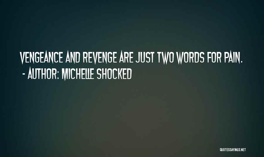 Michelle Shocked Quotes: Vengeance And Revenge Are Just Two Words For Pain.