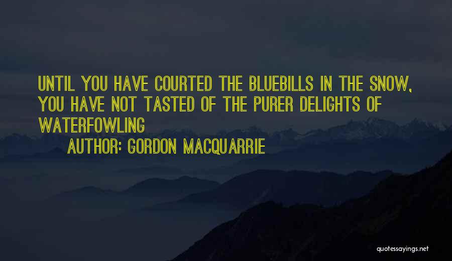 Gordon MacQuarrie Quotes: Until You Have Courted The Bluebills In The Snow, You Have Not Tasted Of The Purer Delights Of Waterfowling