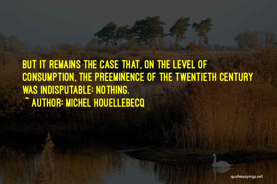 Michel Houellebecq Quotes: But It Remains The Case That, On The Level Of Consumption, The Preeminence Of The Twentieth Century Was Indisputable: Nothing.