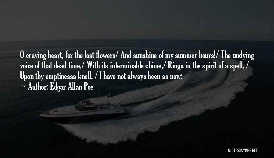 Edgar Allan Poe Quotes: O Craving Heart, For The Lost Flowers/ And Sunshine Of My Summer Hours!/ The Undying Voice Of That Dead Time,/
