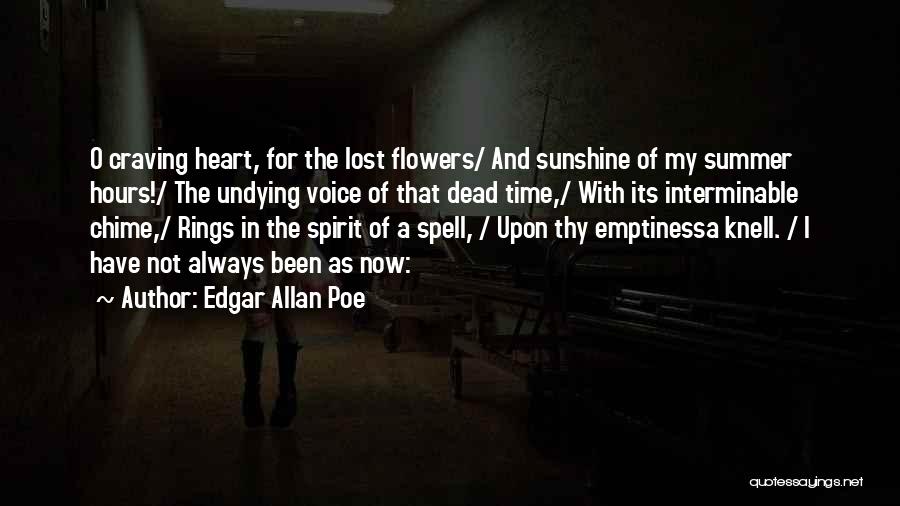Edgar Allan Poe Quotes: O Craving Heart, For The Lost Flowers/ And Sunshine Of My Summer Hours!/ The Undying Voice Of That Dead Time,/