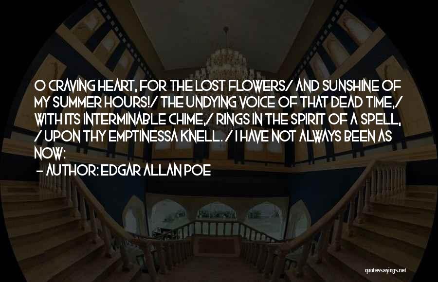 Edgar Allan Poe Quotes: O Craving Heart, For The Lost Flowers/ And Sunshine Of My Summer Hours!/ The Undying Voice Of That Dead Time,/