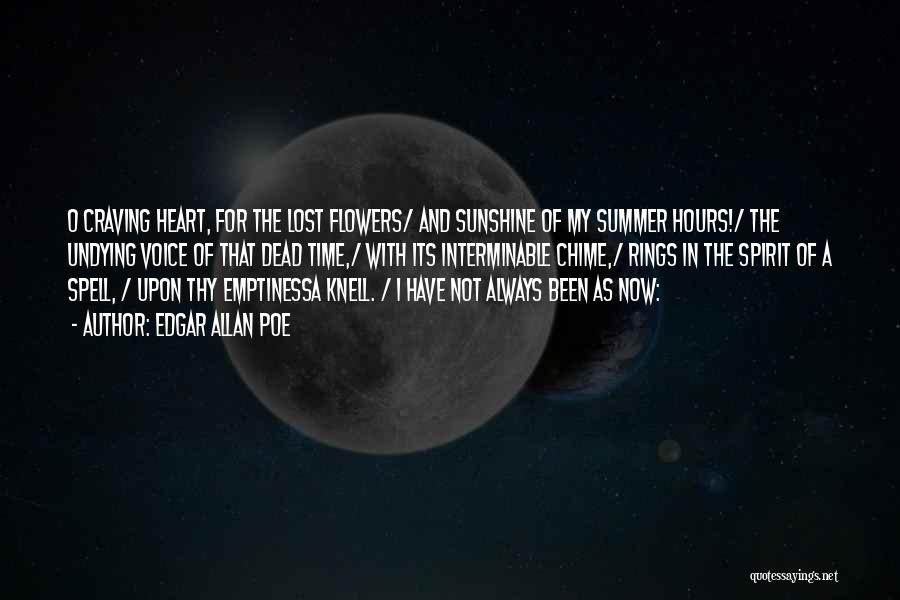 Edgar Allan Poe Quotes: O Craving Heart, For The Lost Flowers/ And Sunshine Of My Summer Hours!/ The Undying Voice Of That Dead Time,/