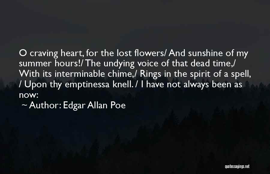 Edgar Allan Poe Quotes: O Craving Heart, For The Lost Flowers/ And Sunshine Of My Summer Hours!/ The Undying Voice Of That Dead Time,/