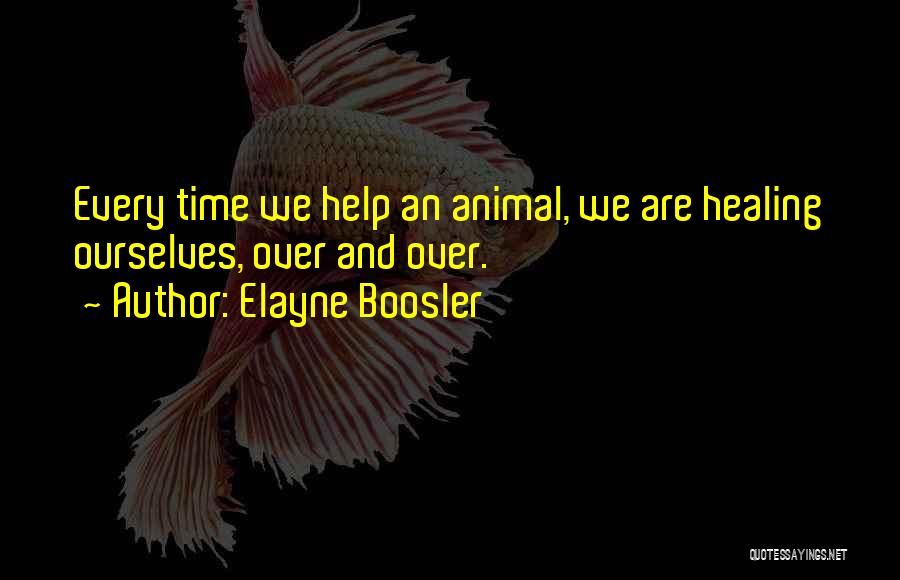 Elayne Boosler Quotes: Every Time We Help An Animal, We Are Healing Ourselves, Over And Over.