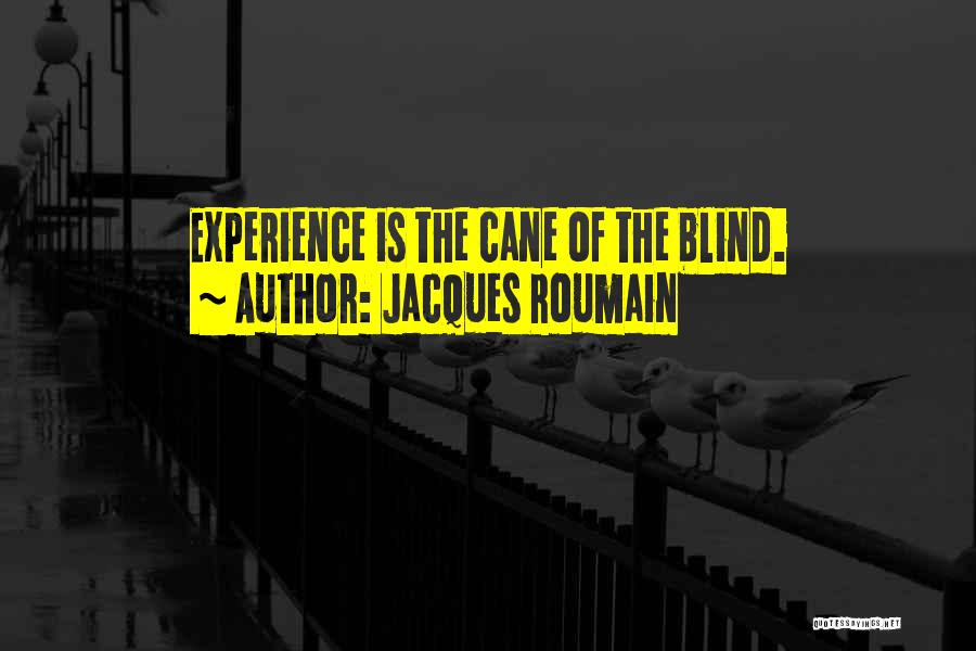Jacques Roumain Quotes: Experience Is The Cane Of The Blind.