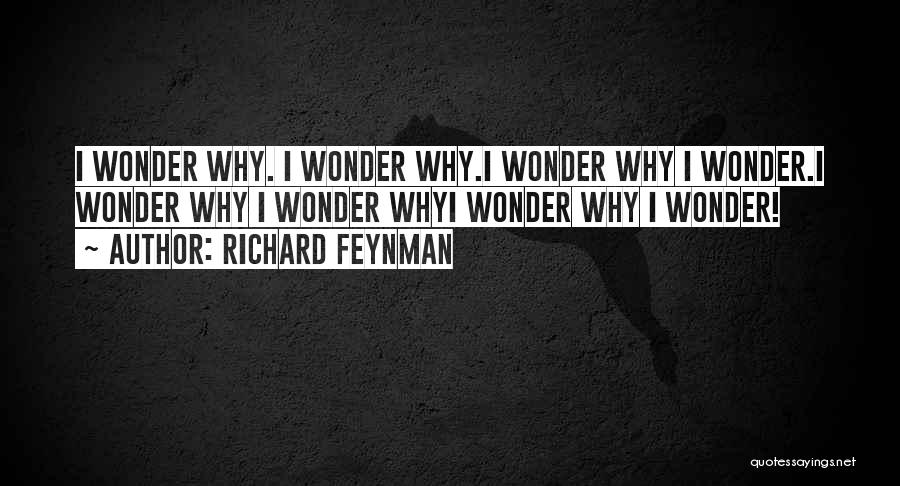 Richard Feynman Quotes: I Wonder Why. I Wonder Why.i Wonder Why I Wonder.i Wonder Why I Wonder Whyi Wonder Why I Wonder!