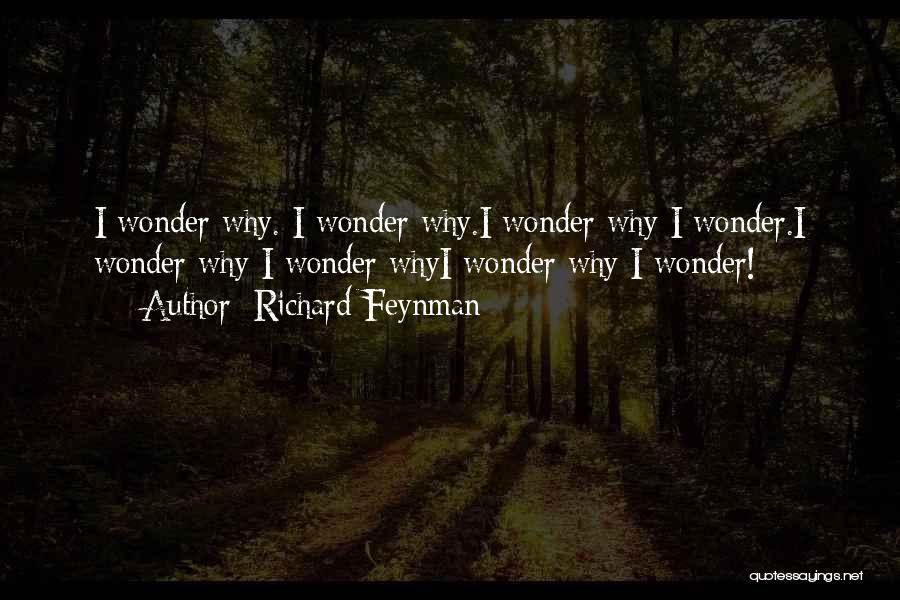 Richard Feynman Quotes: I Wonder Why. I Wonder Why.i Wonder Why I Wonder.i Wonder Why I Wonder Whyi Wonder Why I Wonder!
