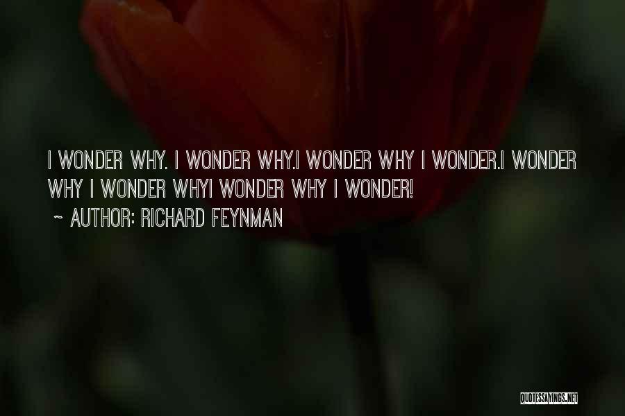 Richard Feynman Quotes: I Wonder Why. I Wonder Why.i Wonder Why I Wonder.i Wonder Why I Wonder Whyi Wonder Why I Wonder!