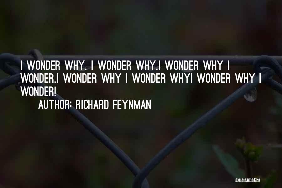 Richard Feynman Quotes: I Wonder Why. I Wonder Why.i Wonder Why I Wonder.i Wonder Why I Wonder Whyi Wonder Why I Wonder!