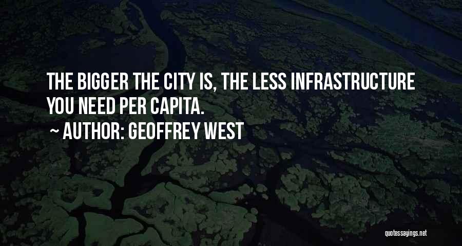 Geoffrey West Quotes: The Bigger The City Is, The Less Infrastructure You Need Per Capita.