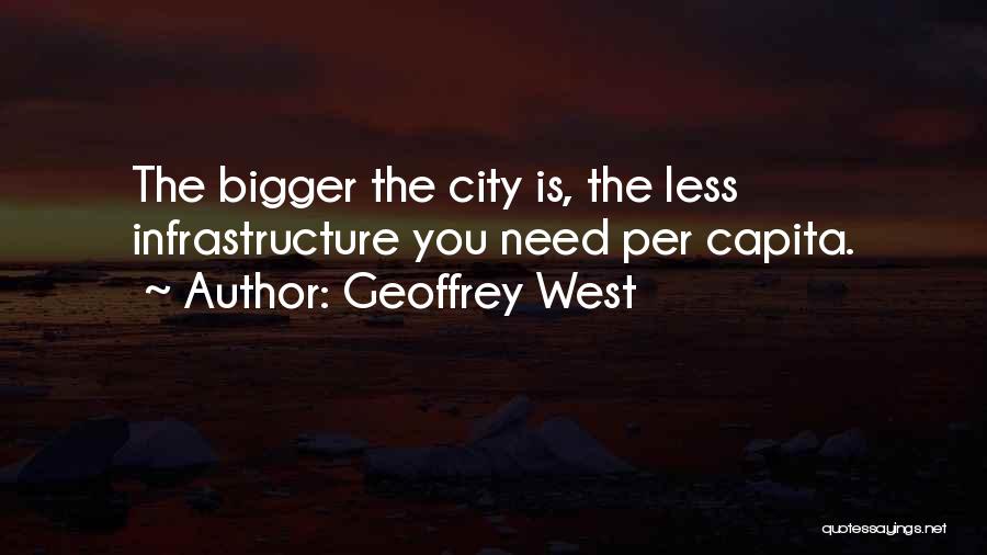 Geoffrey West Quotes: The Bigger The City Is, The Less Infrastructure You Need Per Capita.