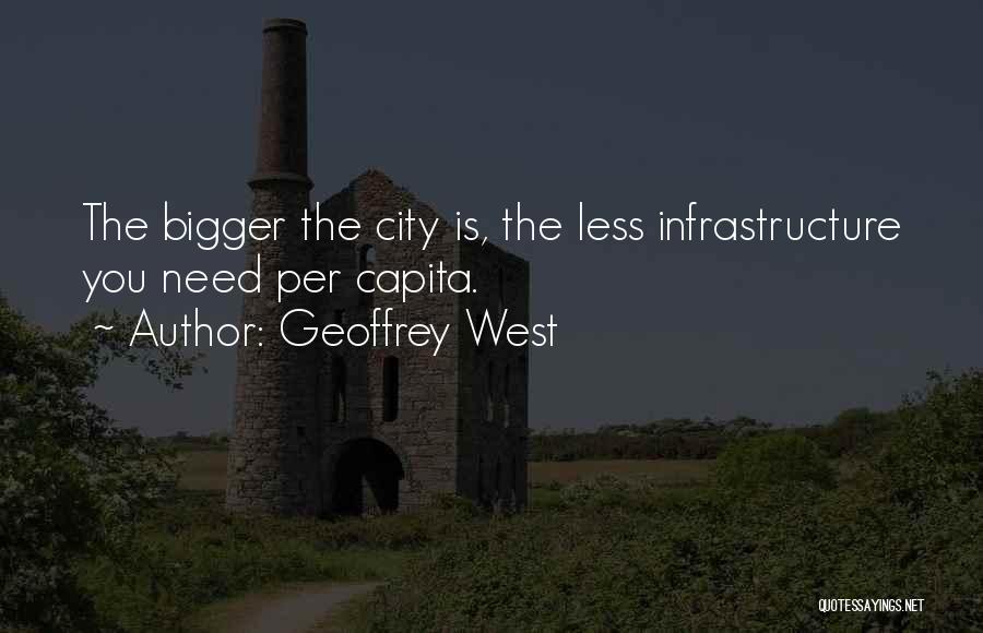 Geoffrey West Quotes: The Bigger The City Is, The Less Infrastructure You Need Per Capita.